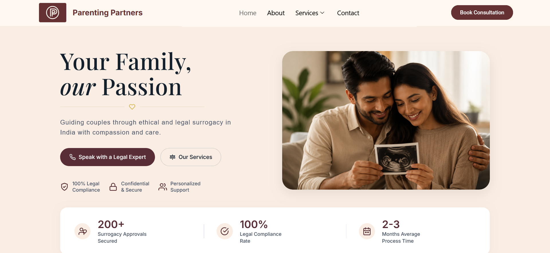 Parenting Partners website preview.