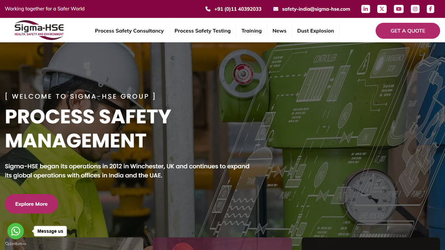Sigma HSE website preview.